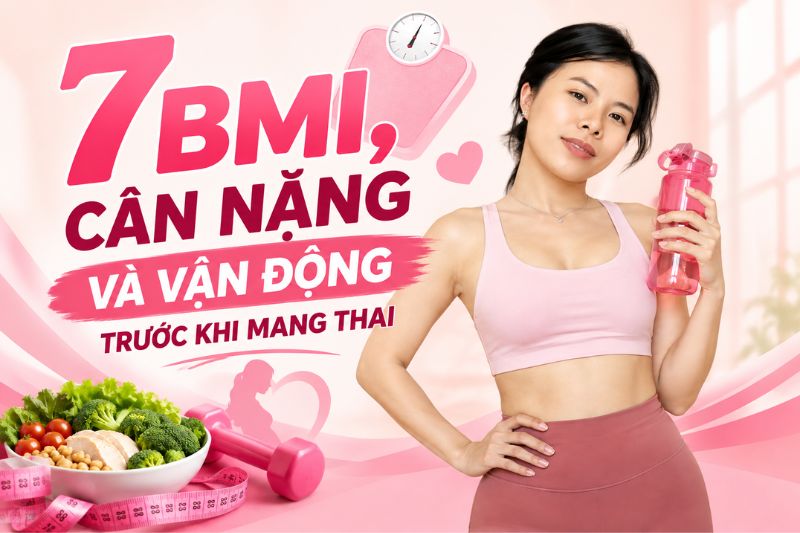 cân nặng và vận động trước khi mang thai
